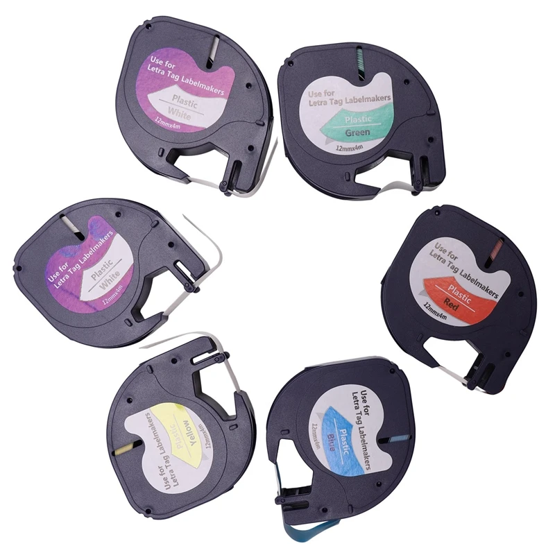 7 шт 91201 совместимый для лента Dymo LetraTag 12 мм 91330 16952 91331 91332 смешанные Цвет кассета для Dymo LetraTag Lt-100H
