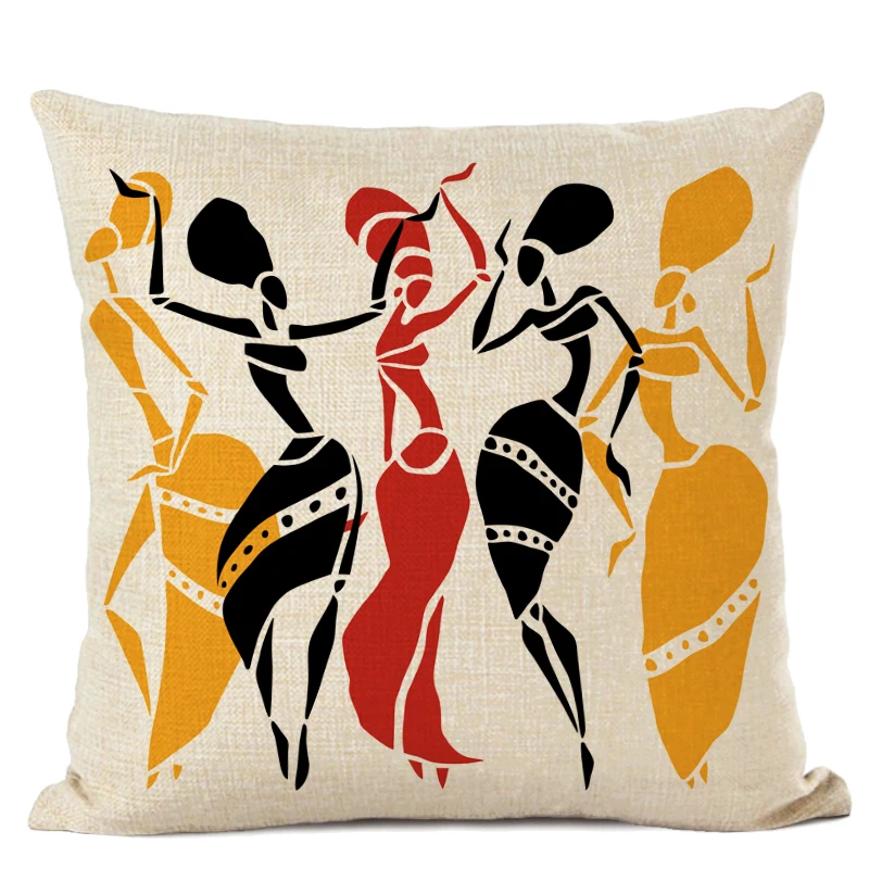 Африканская женщина дизайн; чехол для подушки домашний декор простая портретная Печать декоративный чехол на подушки квадратный льняной чехол для подушки