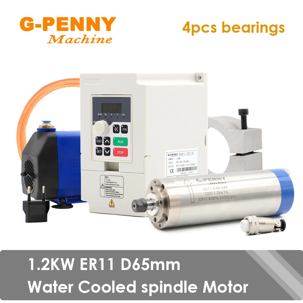 

Электродвигатель шпинделя с водяным охлаждением G-Penny 400 кВт ER11 Гц CNC 4 подшипника и кВт инвертор и кронштейн 65 мм и водяной насос 75 Вт