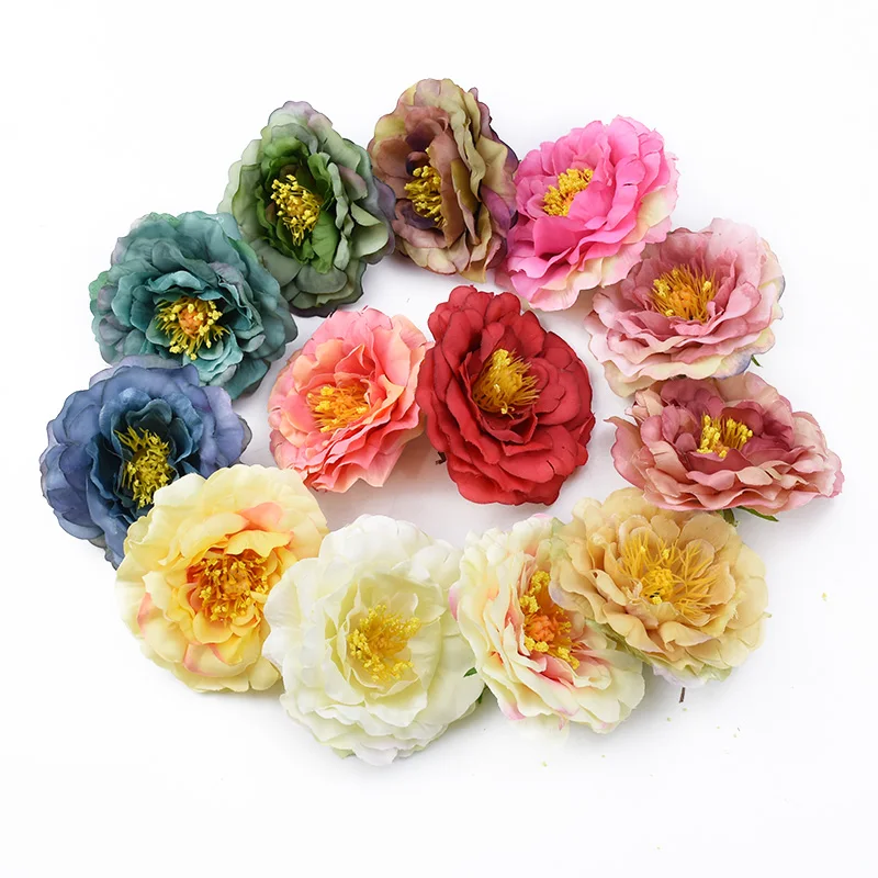

10CM European stamen Peony fake flowers for scrapbooking brooch a cap home decoration accessories artificial flowers wholesale