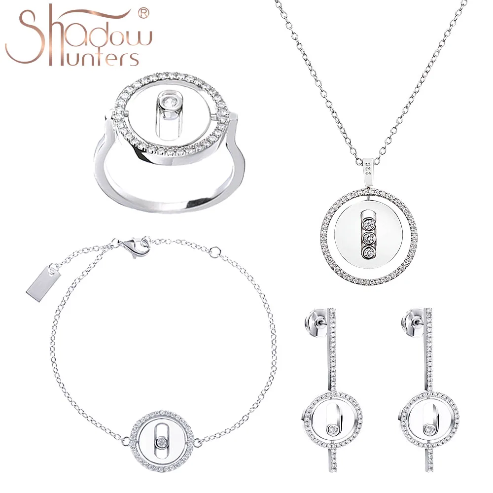 Shadowhunter 100% Argento Sterling 925 Lucky Move Collana Con Ciondolo Per Gioielli Da Donna Catena Lunga Maglione Trendy Femme Luxe Collier