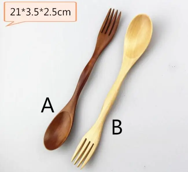 

100pcs/lot Quality Wooden Spoon Forks Set Natural Wood Cutlery Coffee Tea Spoons Salad Fruit Fork
