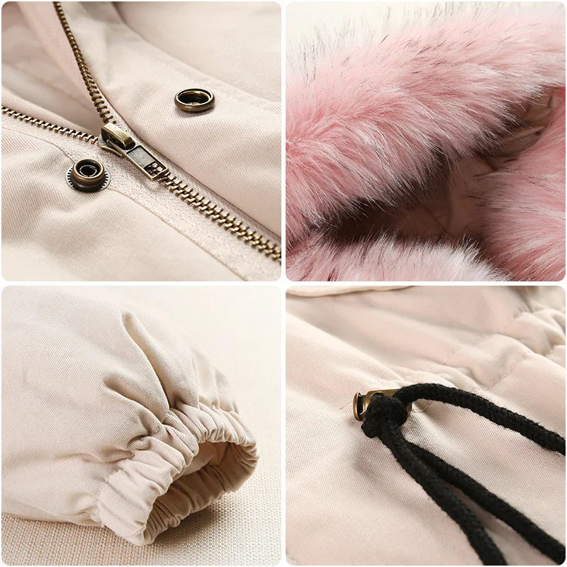 

Winter Large Waist Hugging Cotton-padded Clothes Women's Mid-length Korean-style 2018 New Style Loose-Fit Padded Hooded down Jac