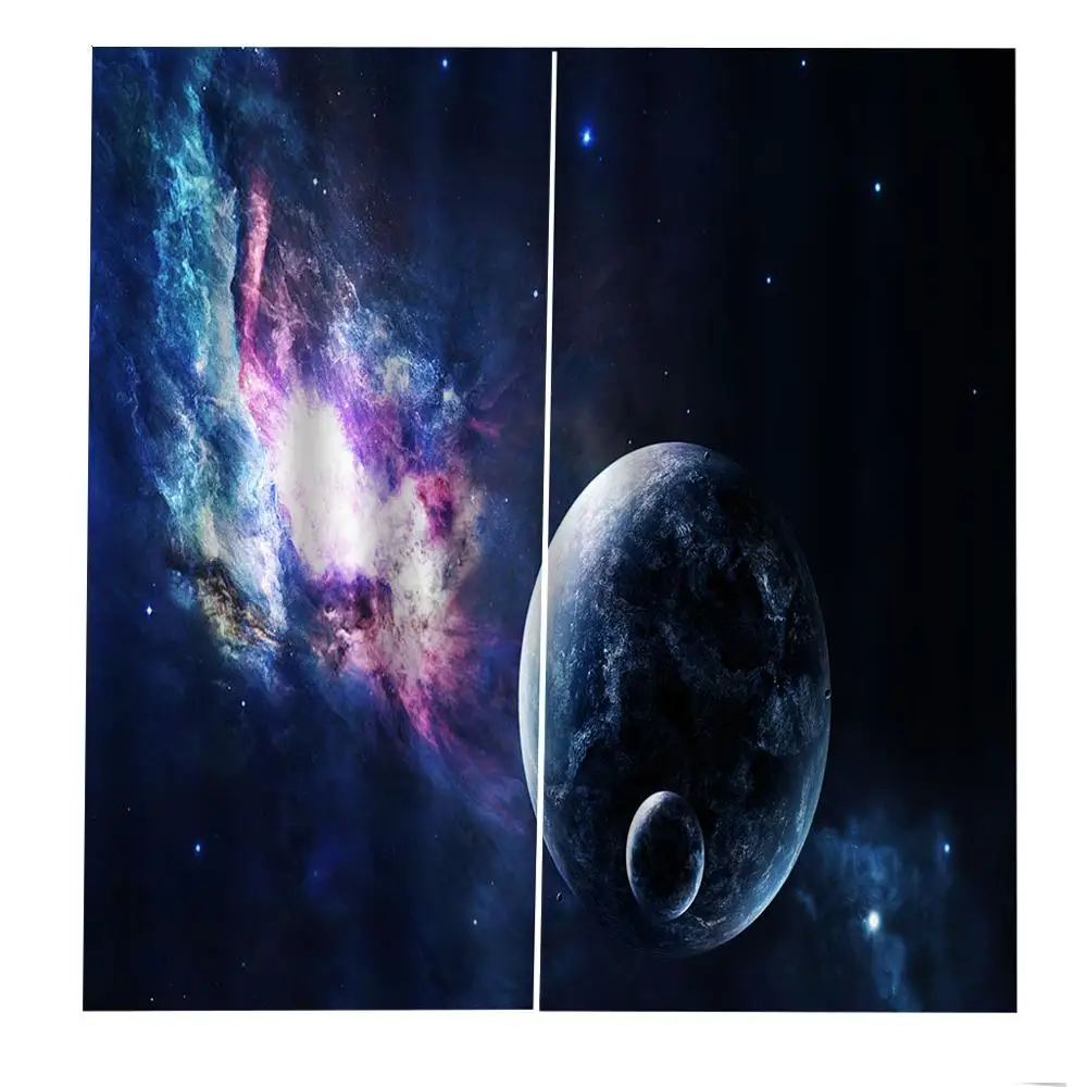 windows curtains Space kids room curtains girls modern curtains 3D