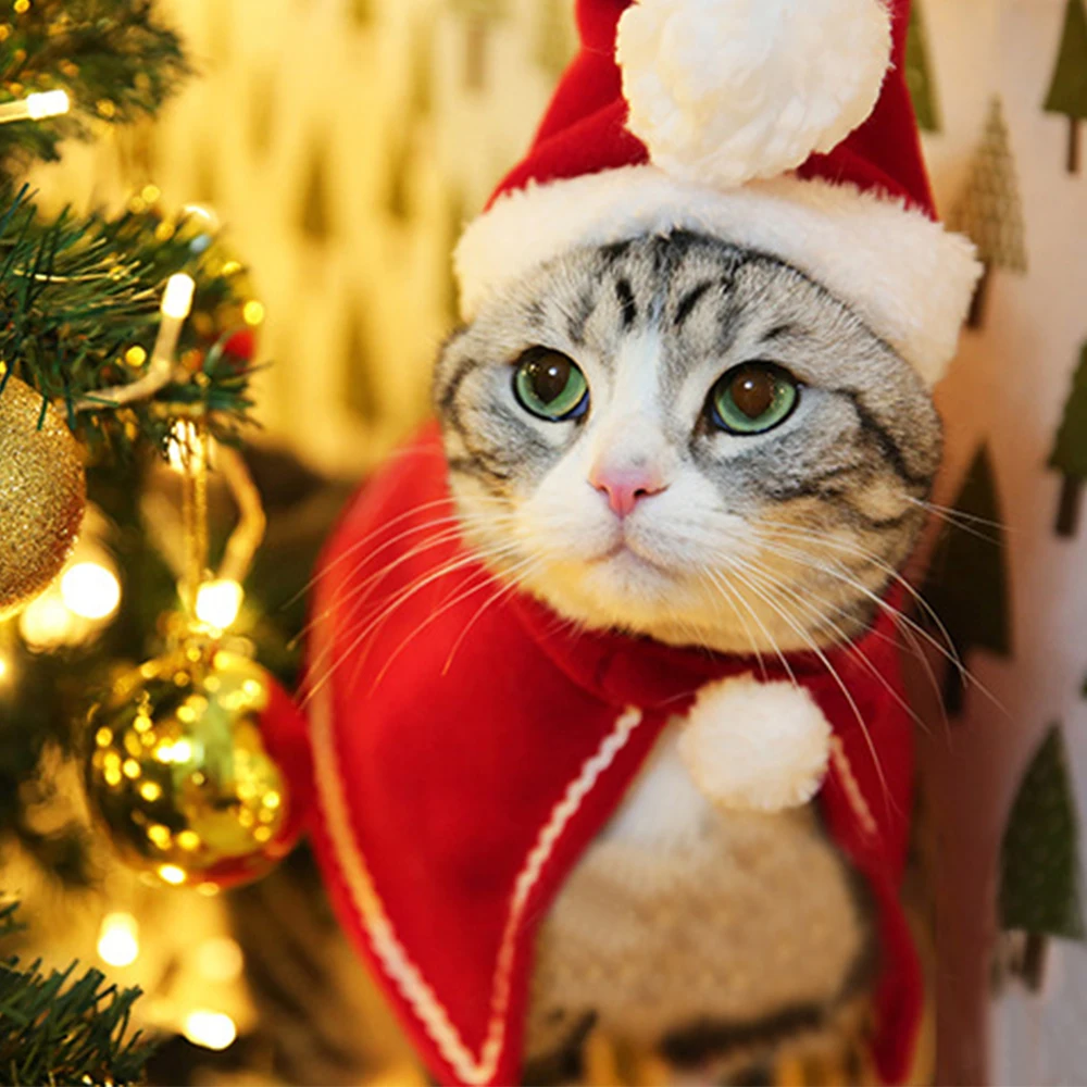 Pet Role Play Cat Dress Up Xmas Teddy Gift Chrisrmas Ornament Cute Christmas Puppy Costume Cosplay | Дом и сад