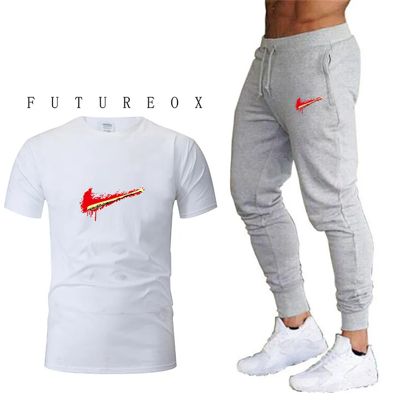 Новые мужские наборы для бега быстросохнущие дышащие шорты+ свободные Стрейчевые спортивные штаны летние спортивные костюмы для бега фитнес-тренировки - Цвет: 10