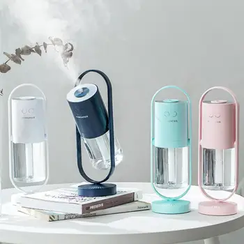 

200ml USB Air Humidifier Diffuser 360 Degree Rotation Anion Air Purifier Air Humidifier Purifier with LED Light Mist Diffuser