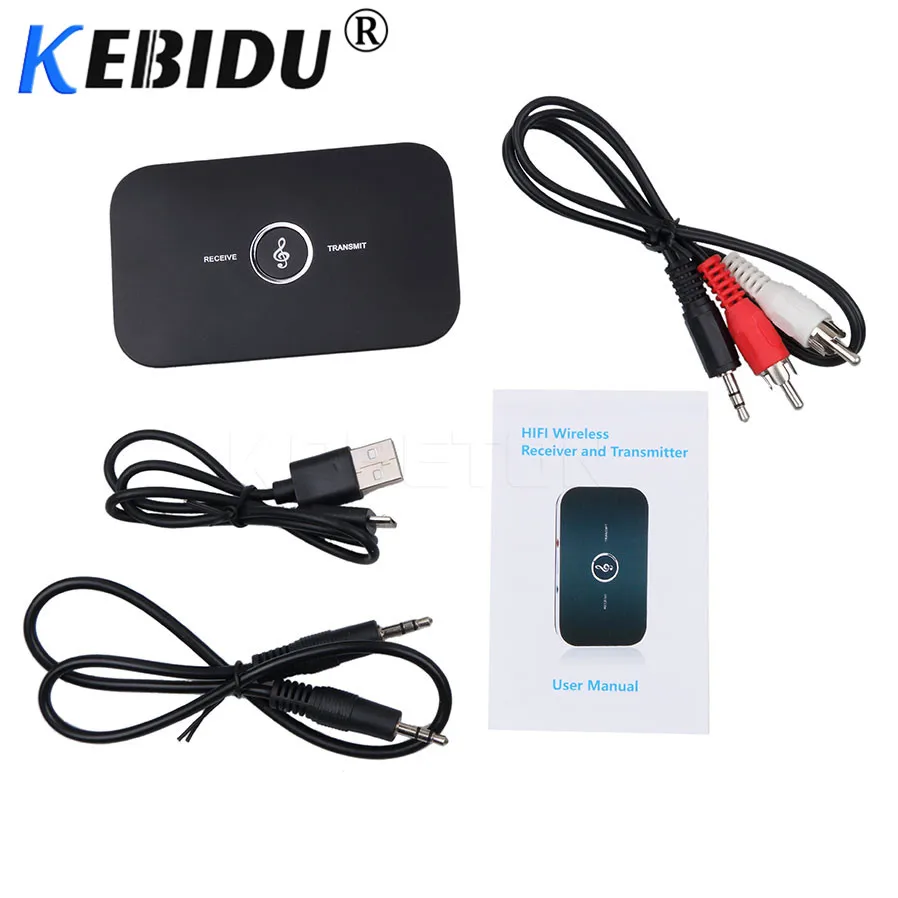 Kebidu HiFi беспроводной Bluetooth 4,1 приемник передатчик с 3,5 мм аудио кабель 2 в 1 двойной аудио Музыка Звуковой адаптер для ТВ ПК