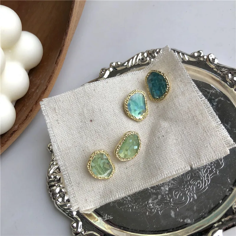 

Blue Irregular Shell Chip Studs Elegant Beautiful Women Earrings