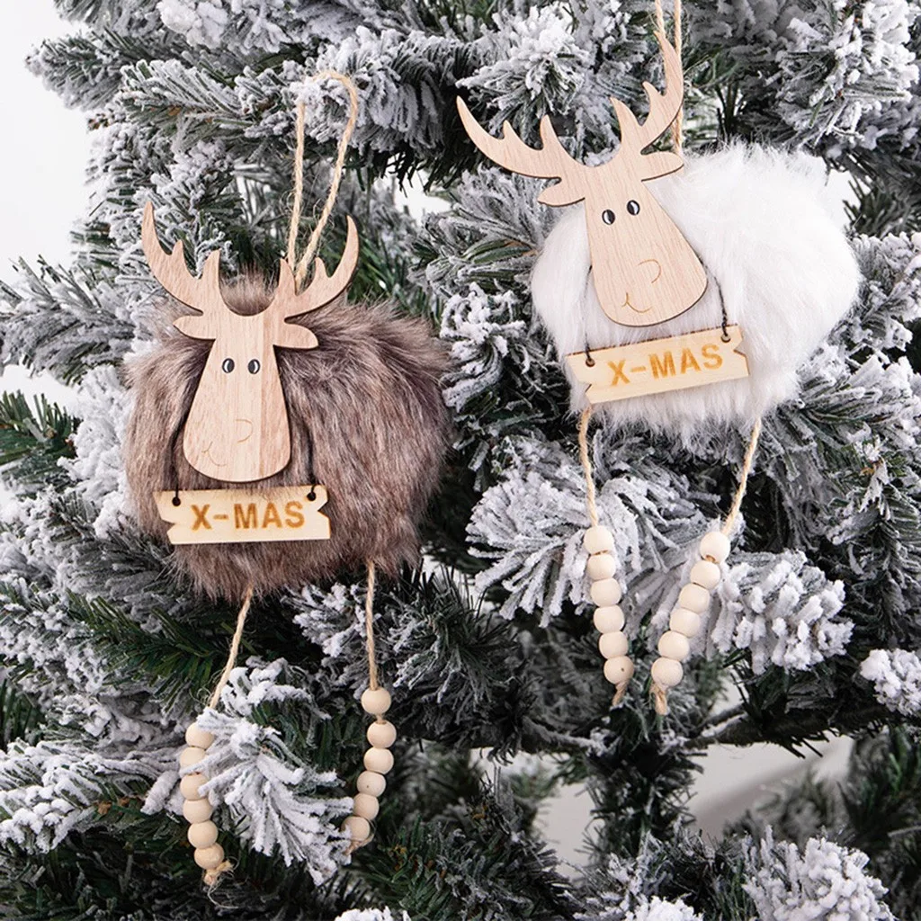 Рождественская подвеска в виде лося, X-MAS, Декор, сделай сам, деревянная роспись, дерево, подвесное украшение, рождественские, вечерние, рождественские товары, украшения для дома F108