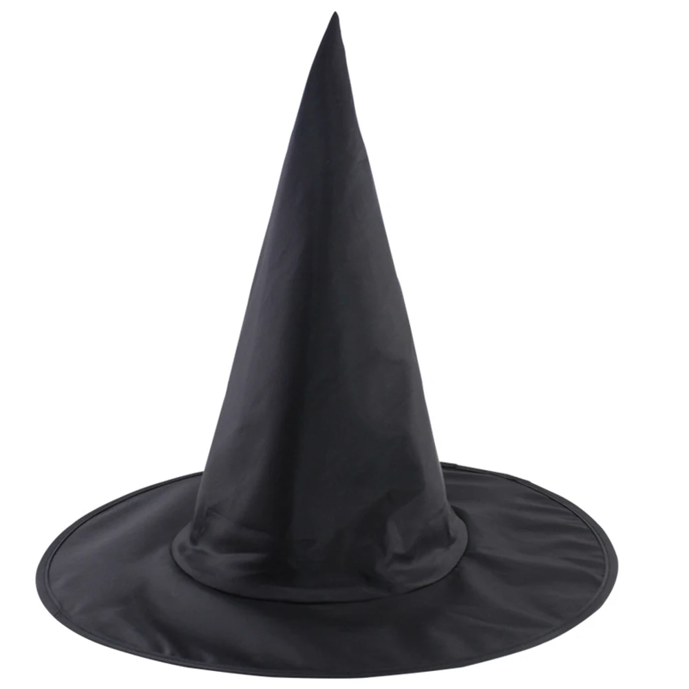 Adult Women Black Top Hat Pointy Cap 