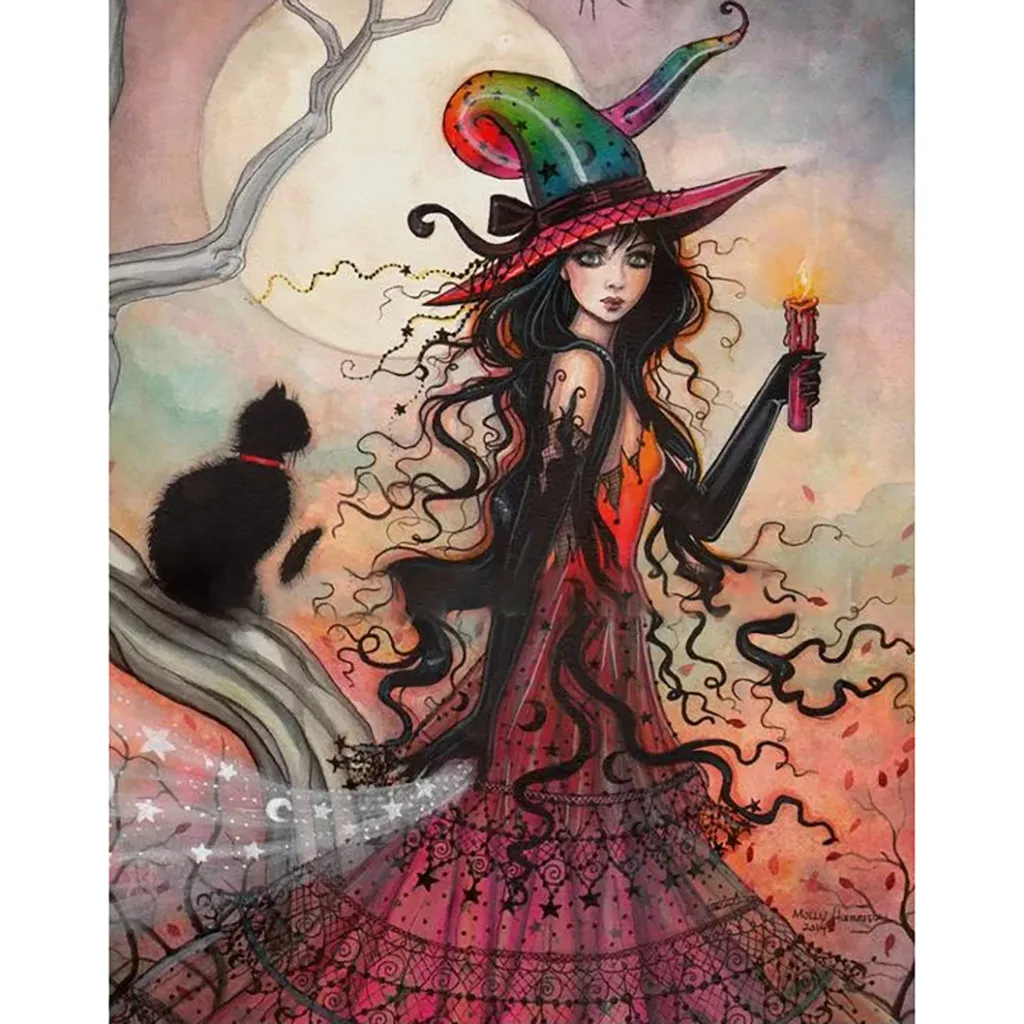 

Diamond painting 5D Halloween witch Embroidery Paintings Rhinestone Pasted Canvas painting Cross Stitch quadro cuadros drop ship