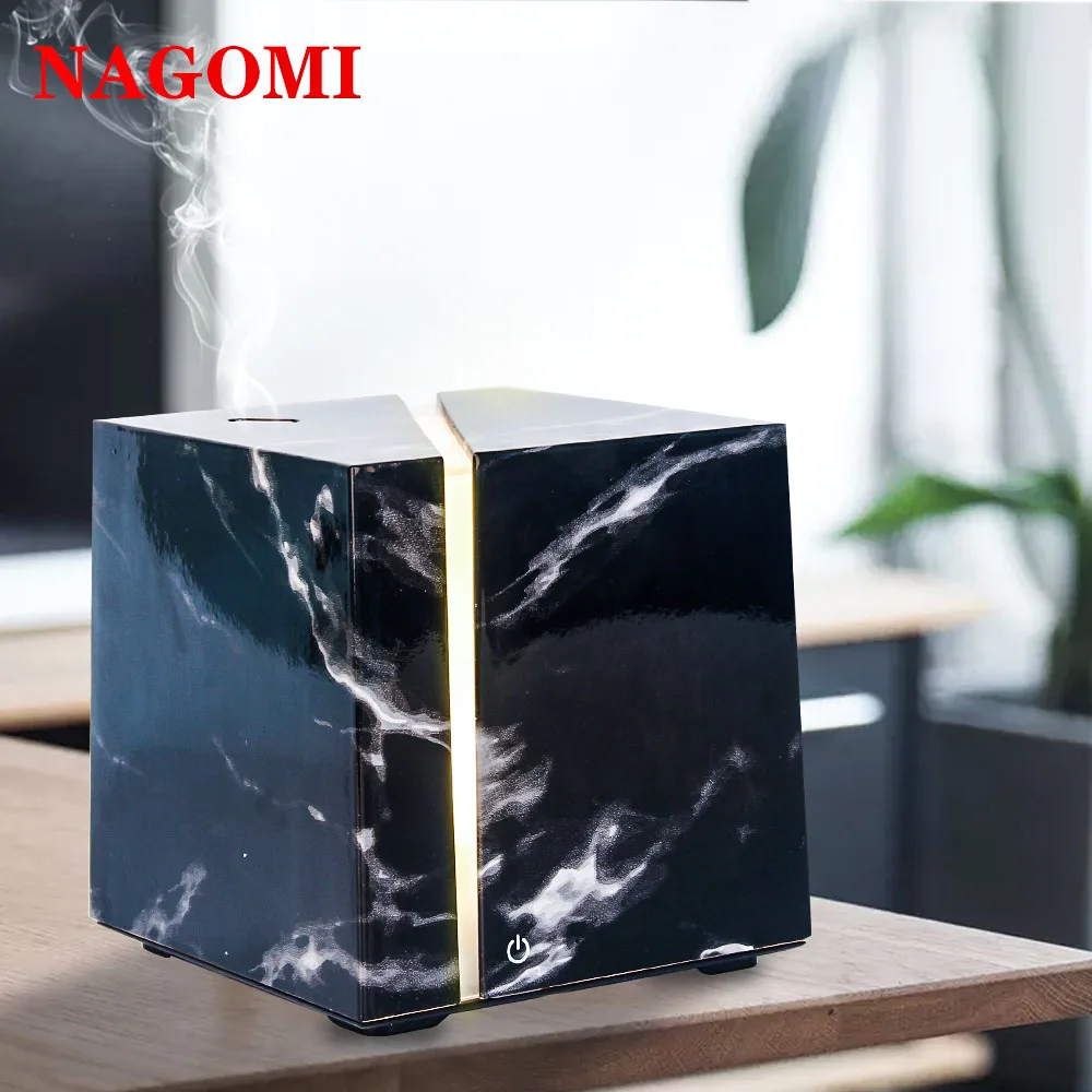 200ml Air Humidifier Marble Grain Ultrasonic Aromatherapy Essential Oil Diffuser LED Light For Home Bedroom