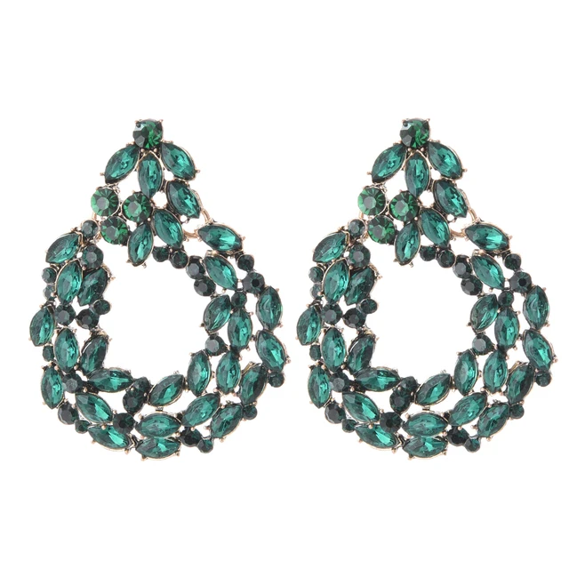 Ztech New Green Series Set Earrings Designer Jewelry Crystal Tassel Za Accessories Handmake Statement Bijoux Pendientes Brincos E2011