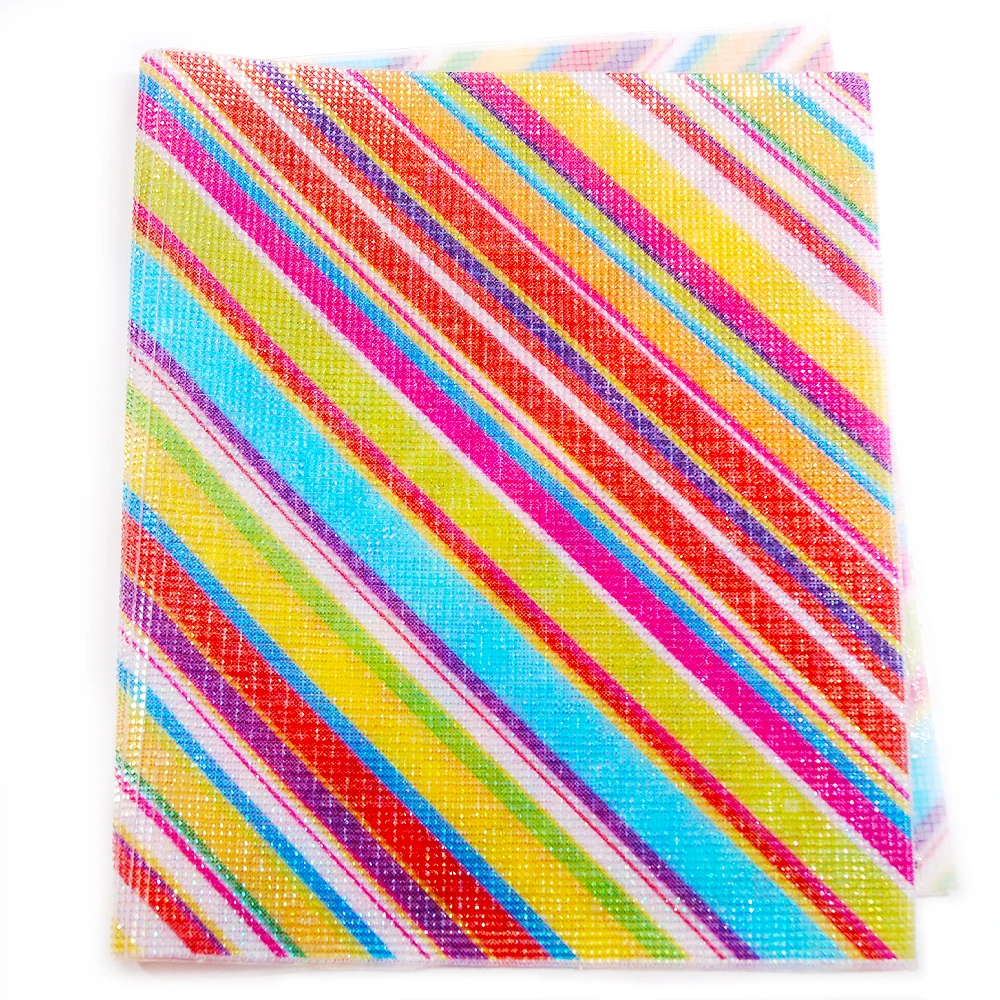 

24*40cm/Sheet, 2mm Colorful Crystal Acrylic Rhinestone Sticker Rainbow Mix Color Gradient Crystal Banding Applique Sticker