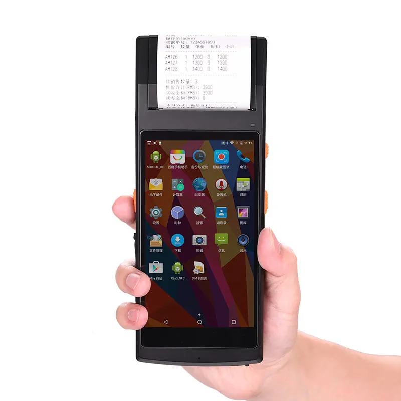 QS POS принтер PDA Ручной терминал все в одном Bluetooth Android 7 0 4G Wifi GPS умный