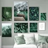 Green Lake Mountain Forest Banana Leaves Wall Art Canvas Painting Nordic Posters And Prints Wall Pictures For Living Room Decor 1