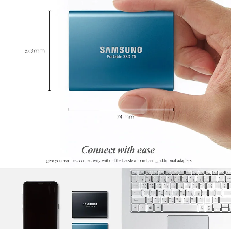 SAMSUNG External Portable SSD T5 USB3.1 500GB 1TB 2TB Hard Drive External Solid State Drives HDD for Desktop Laptop