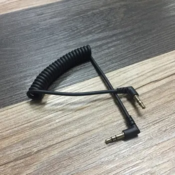 

3.5mm Spring Audio Cable 90 degree Bend Male to Male Stereo Cable Speaker Connector Adapter Car Stereo Auxiliary Cable