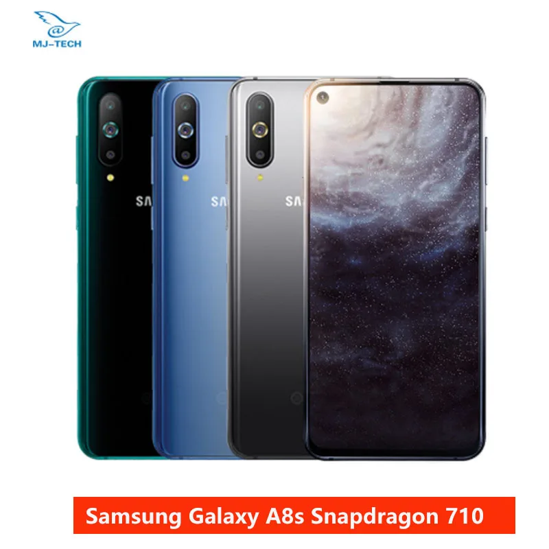 Samsung Galaxy A8s 6,4 ”Snapdragon 710 Otca core 128 ГБ Три задние камеры Face ID NFC Android 4G мобильный телефон