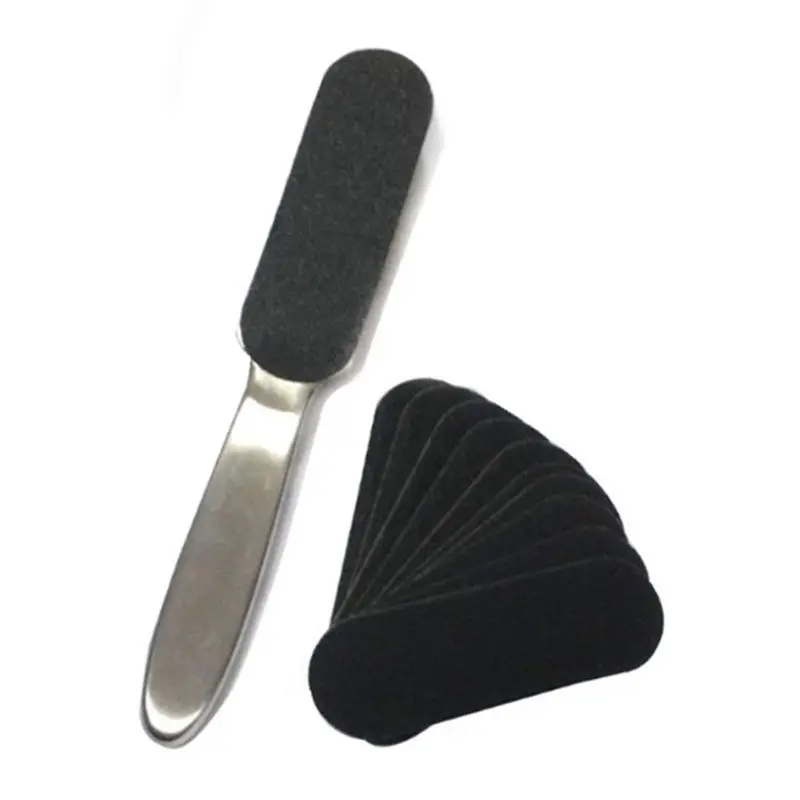 

Pedicure Callus Remover Stainless Steel Foot Rasp File 10 Double-Sided Replacement Grits Pad Easy Heel Scrubber