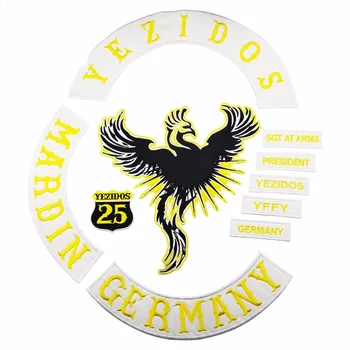

Yezidos Mardin Germany Embroidery Patch Iron on Backing Badge Craft for Clothing DIY Appliqued Biker Vest Accessories Decoration