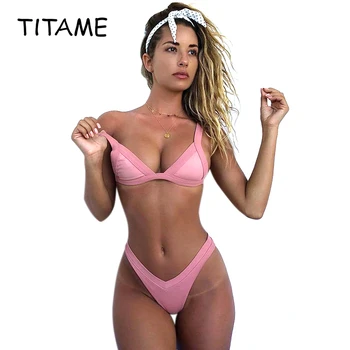 

Women Bikini 2020 Solid Swimsuit Women Swimwear Push Up Bikini Set Patchwork Biqini Brazilian Summer Beach Bathing Suit Swimwear