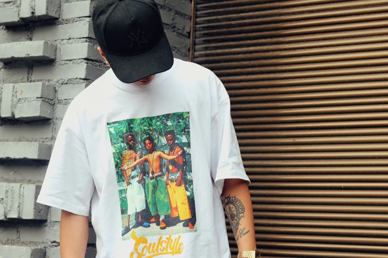 80 хип-хоп Bboy короткий рукав свободная футболка европейский размер s m l xl XXL Заказной черный белый для мужчин и женщин хлопок