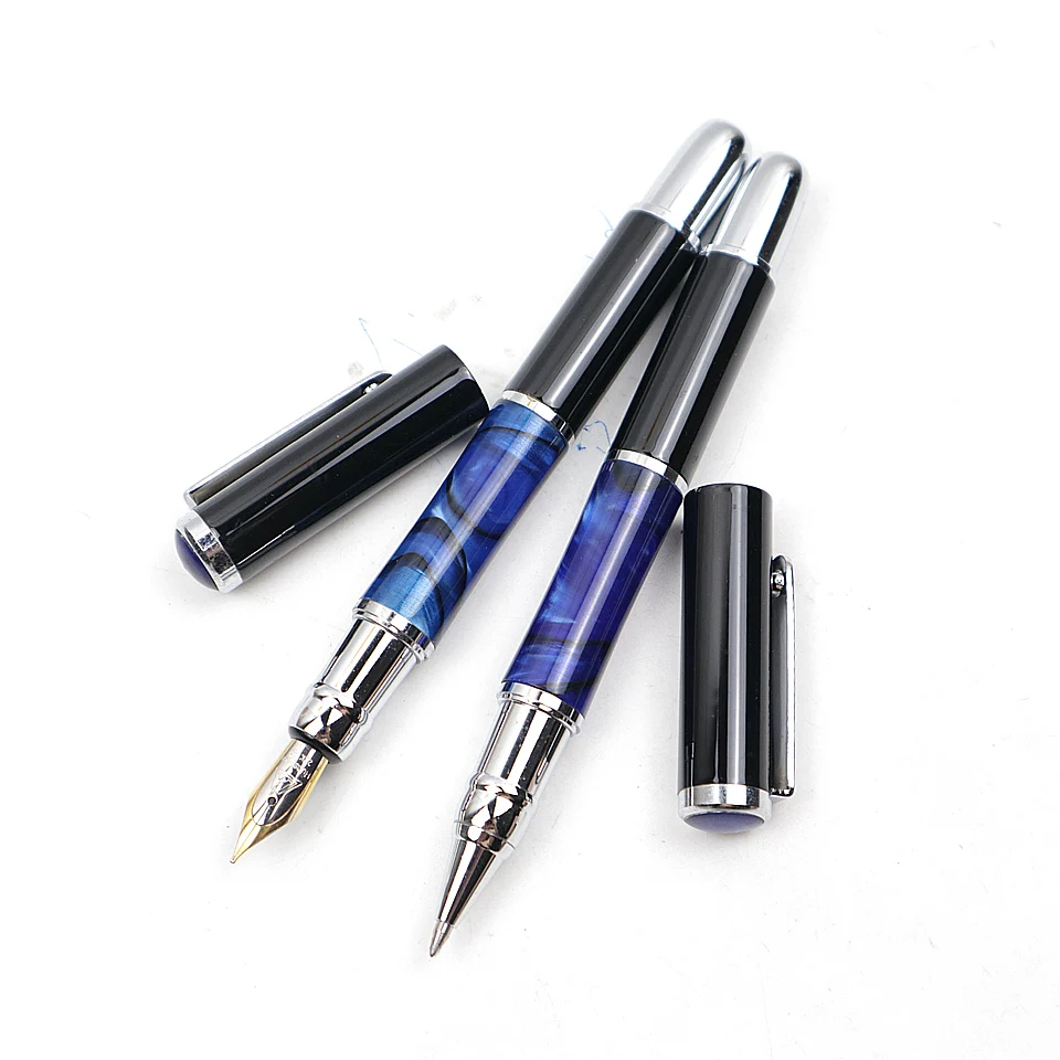 Metal Plus Acrylic Business Pen 0.5mm Black/Blue Ink High Quality Ballpoint Pen For Student Gift Pen Office Stationery Supplies