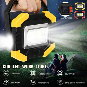 

350W COB LED Floodlight 3 Modes USB Charging Solar Powered Waterproof Spotlight Work Lamp Portable Led Outdoor Searchlight