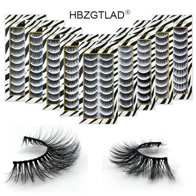 

2019 NEW 1/10 pairs 100% Real Mink Eyelashes 3D Natural False Eyelashes 3d Mink Lashes Soft Eyelash Extension Makeup Kit Cilios