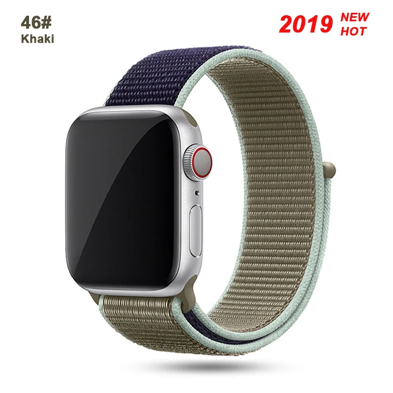 Нейлоновый ремешок для часов Apple Watch Series 4 5 3 2 1 мягкая дышащая Спортивная петля для iWatch 42 мм 44 мм 38 мм 40 мм браслет для часов - Цвет ремешка: 46