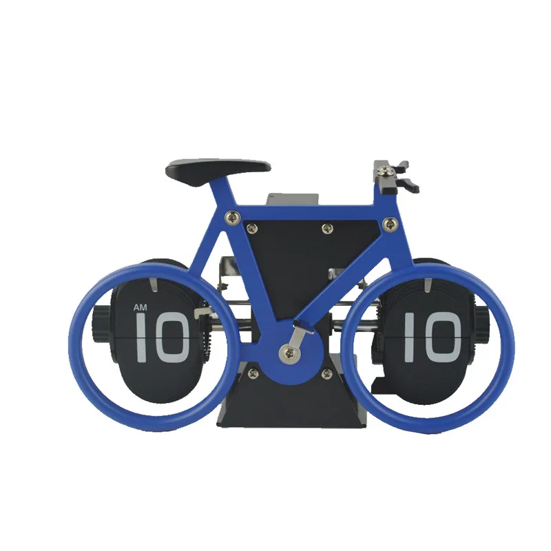 

Bicycle Flip Clock Retro Flip Clock Family Living Room Clock Commemorative Gift with Box Blue