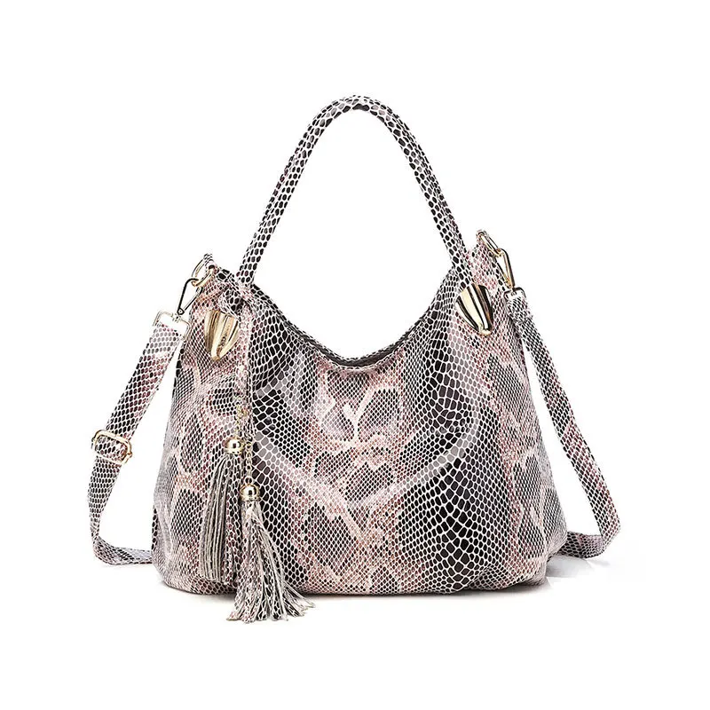 Tonny Kizz bolsos grandes для женщин bolso de hombro femenino кошелек mano de cuero serpentina de alta calidad - Цвет: Beige