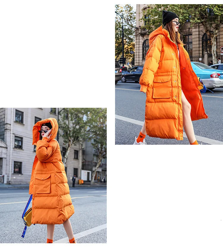 Яркие цвета, сезон осень/зима жакет, женский пиджак с длинными Парка на пуху пальто с капюшоном, куртка-пуховик, плотный, теплый, женский свободный уличная верхняя одежда YRF63