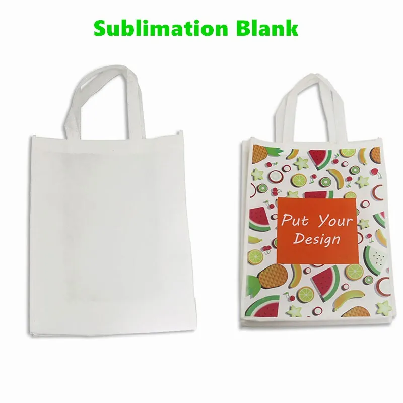 5pcs/Lot Blank Sublimation Tote Bag Reusable Beach Bag Linen Casual Women's  Shoulder Bag Foldable Shopping Bag