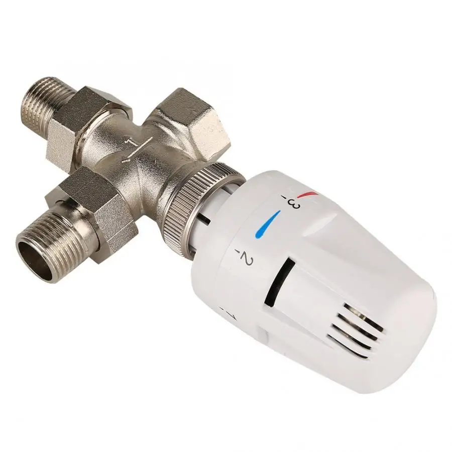 Pipe Ball Valve 3 Way Thermostatic Radiator Valve Brass Automatic Temperature Control Valve DN15 1/2inch DN20 3/4inch DN25 1inch