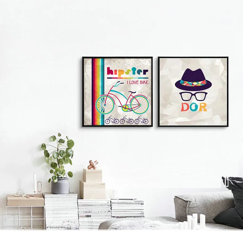 

Retro Living Room Decorative Painting Restaurant Wall Painting Store Hanging Painting Modern Patinting Abstract Figure