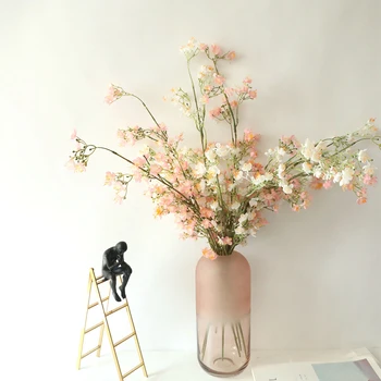 

Artificial Flowers Simulation Fake Small Floral Wall Table Decoration for Home Office Wedding Party Photo Props Four Colors