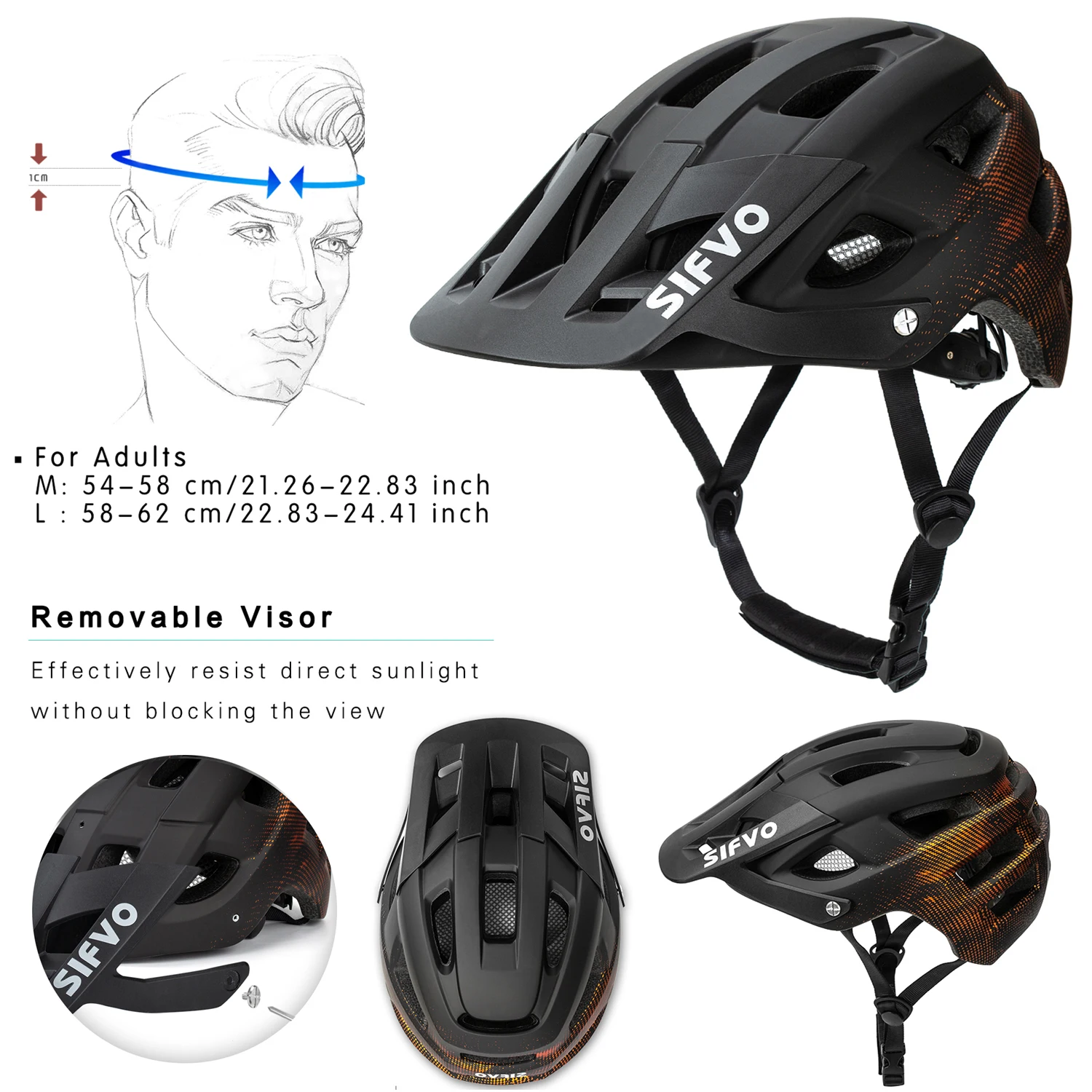 Casque vélo,Casque de vélo de montagne pour hommes adultes, casquette