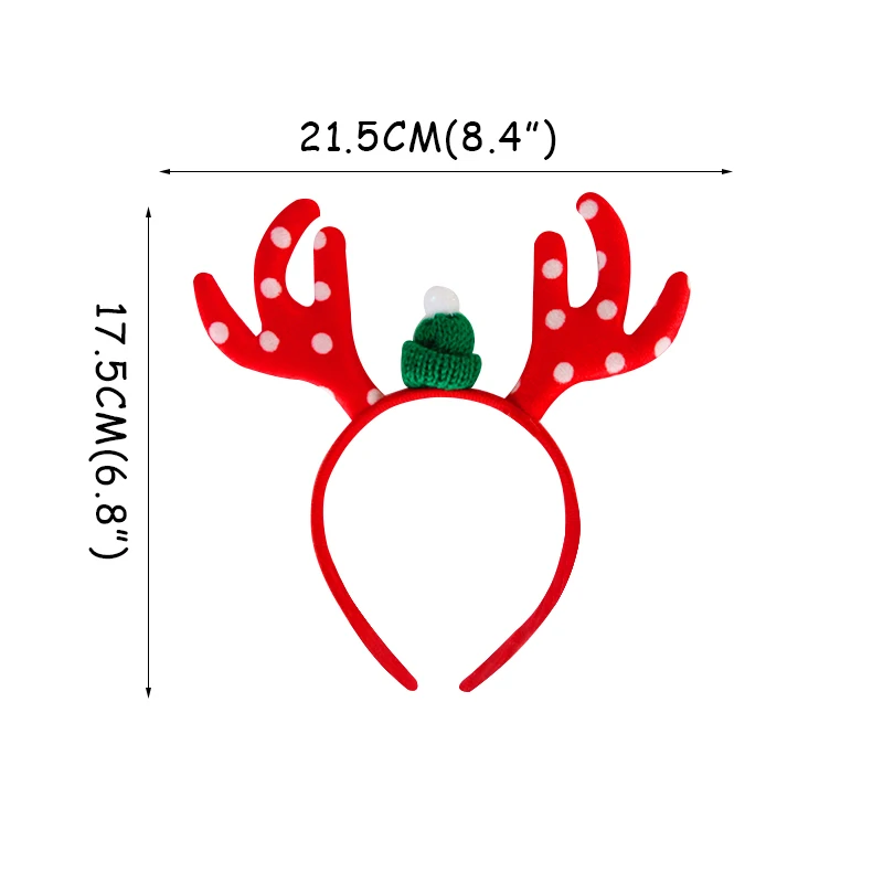 1 шт., повязка на голову с оленьими рогами, рождественские очки, очки для детей, Рождественский костюм, Рождественский реквизит для фото вечеринок - Цвет: headband-E