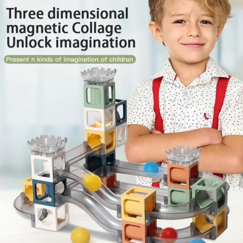 64Pcs Magnetic Tiles Building Blocks Education Toys for Kids Baby Christmas Gift 