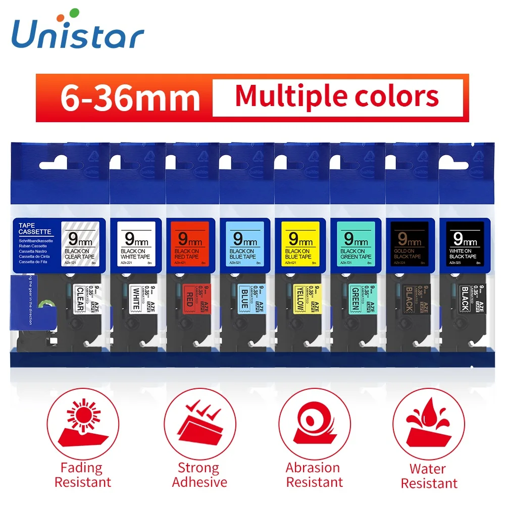 Unistar 31 색 라벨 테이프 TZ 231 TZ 221 Brother PT 라벨 프린터와 호환 tze 231 Brother ...