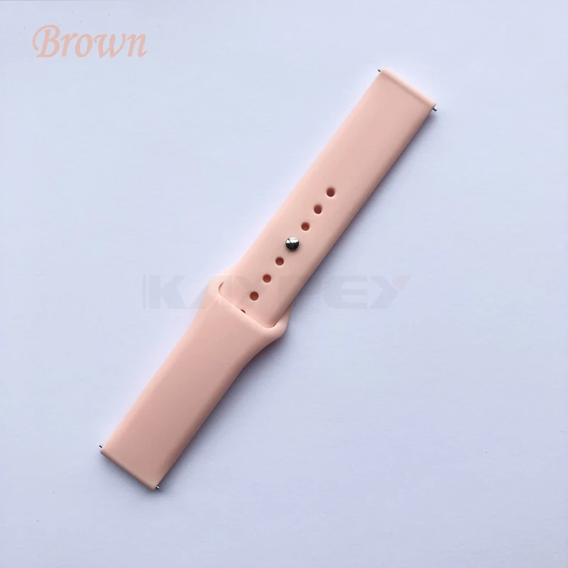 Khaki Силиконовый ремешок 22 мм 20 мм для Xiaomi Amazfit Bip GTS Pace stratos 2/2 S, универсальный браслет на запястье, спортивный ремешок, смарт-часы, браслет - Цвет: Khaki