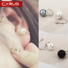 Coreano 2019 U-em forma de Pérola Clipe Auricular para As Mulheres Osso do Ouvido Grampo Simples Elegantes Brincos Clipe Sem Penetrante Mujer jóias Boho(China)