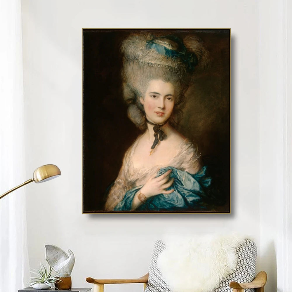 Картина маслом на холсте Portrait портрет герцогини Бофорта 》 Томас Гейнсборо