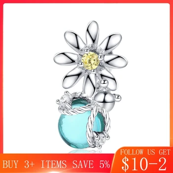 

CodeMonkey Silver 925 Charm for Original Women Silver Snake Bracelet Daisy and Firefly Design Jewelry Bead Accessoreis CMC1369