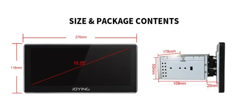 Discount 10.25"Android 8.1 Universal Car Radio Audio Stereo Head Unit Joying GPS DVD Player Octa Core Intel Built-in 4G Modem DSP Zlink 4