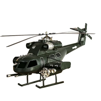 

Retro Helicopter Model Iron Aircraft Model Photography Props Antique Ornaments Desk Decoration Airplane Plane Vintage Home Decor