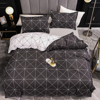 

Luxury Bedding Set Bed Linens Duvet Cover Sets 3pcs Marble Black Comforter Cotton King Single Queen Full Size